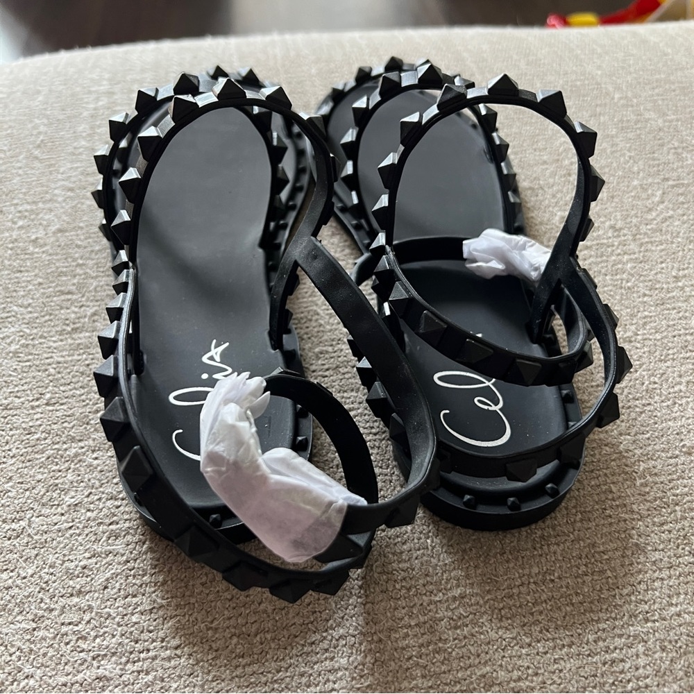 NWT Celia Black Gladiator Jelly Sandals - Picture 4 of 5